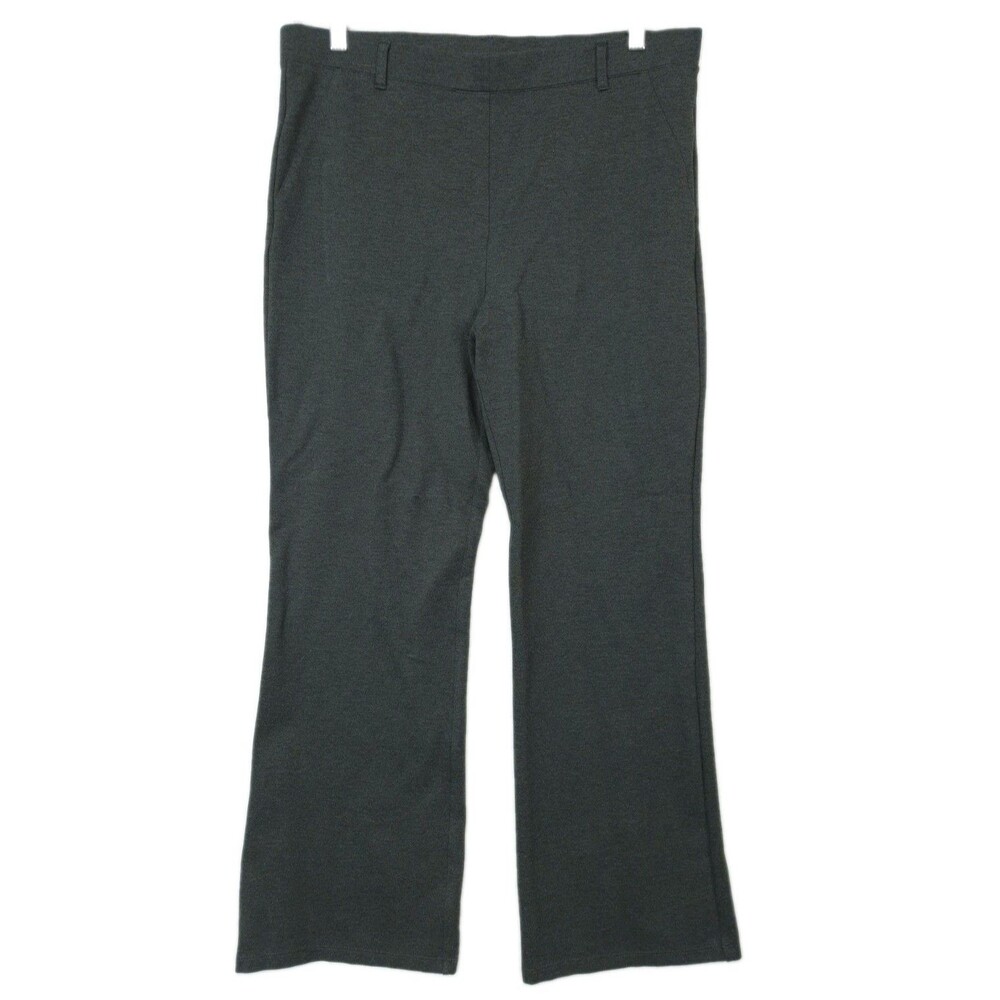 Quince Ultra Stretch Ponte Bootcut Pants Women XL Charcoal Gray Preppy Corporate